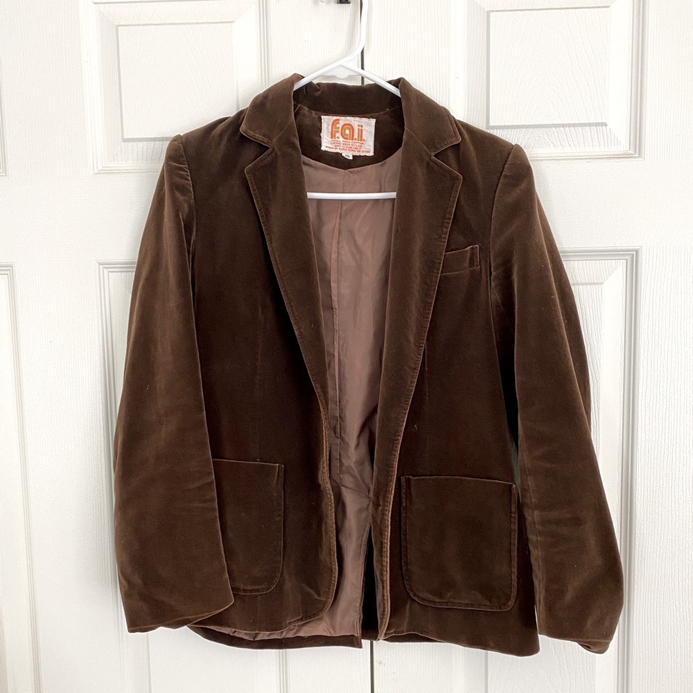 Vintage Brown Velvet Blazer Size 10
